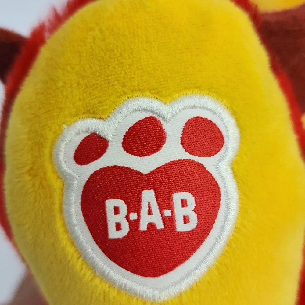 Build-A-Bear Workshop Red Striped T-Rex Dinosaur Plush Green Eyes‎ BAB 14